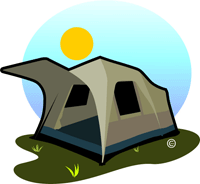 One type of bush tent (graphics copyright RBerude)