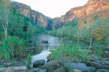 On most Kakadu tour brochures and Kakadu tour intineraries you will see Jim Jim Falls and Twins Falls. It is seasonal access approximatley from late June til october depending of access and crocodiles trapping programs.