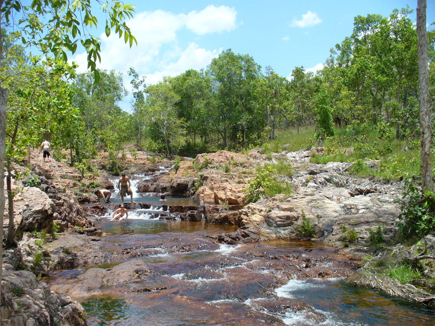 Buley Rockhole is a series of waterfalls and rock-holes, 