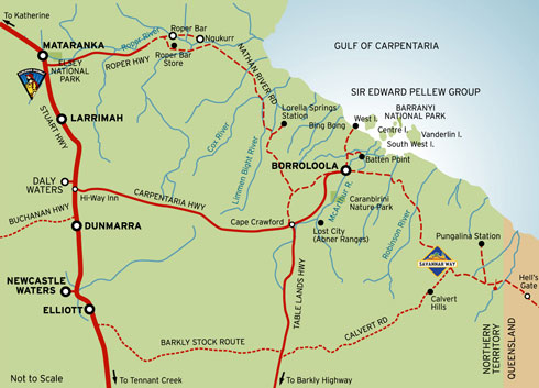 Map of Gulf Region- credit Parks Australia. 